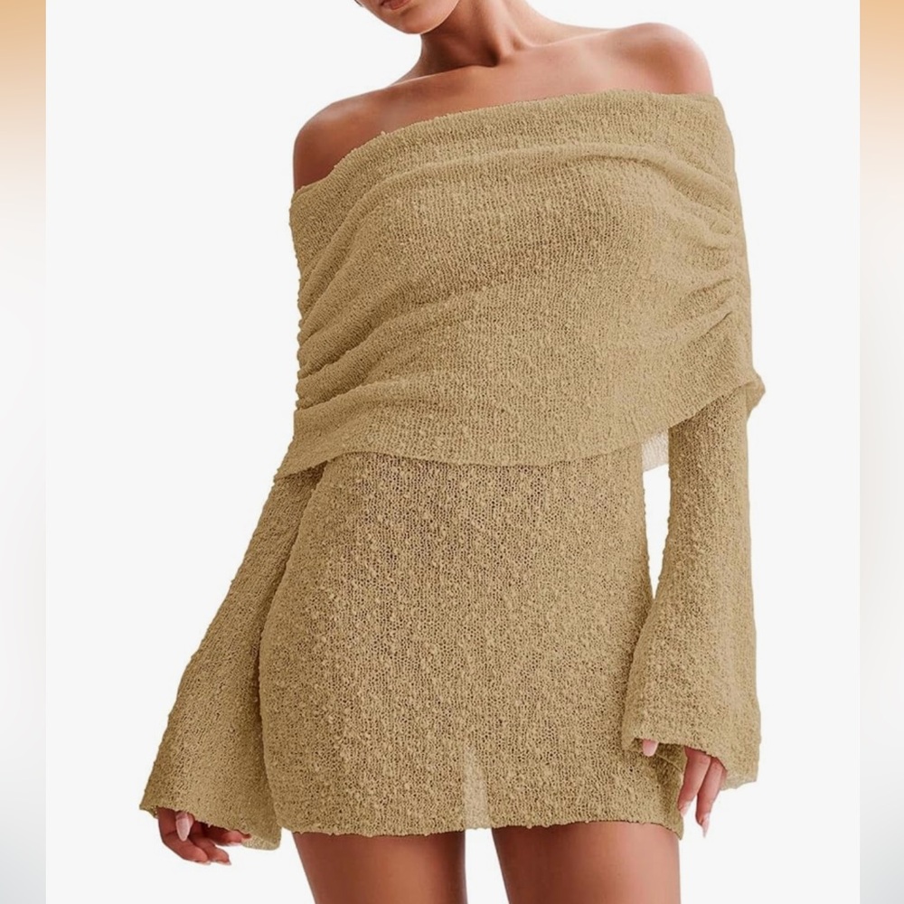 Sexy Off Shoulder Mini Dress Beach Swimsuit Coverup